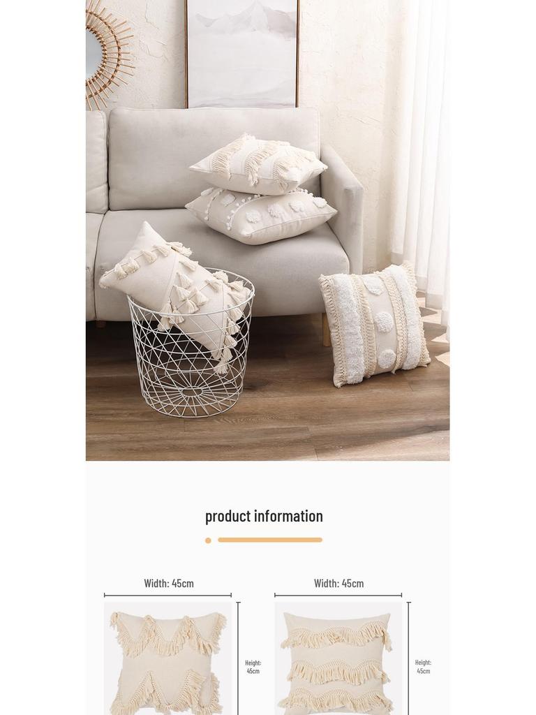 Nordic Moroccan Tufted Sofa Throw Pillow Cushion for Home Decor