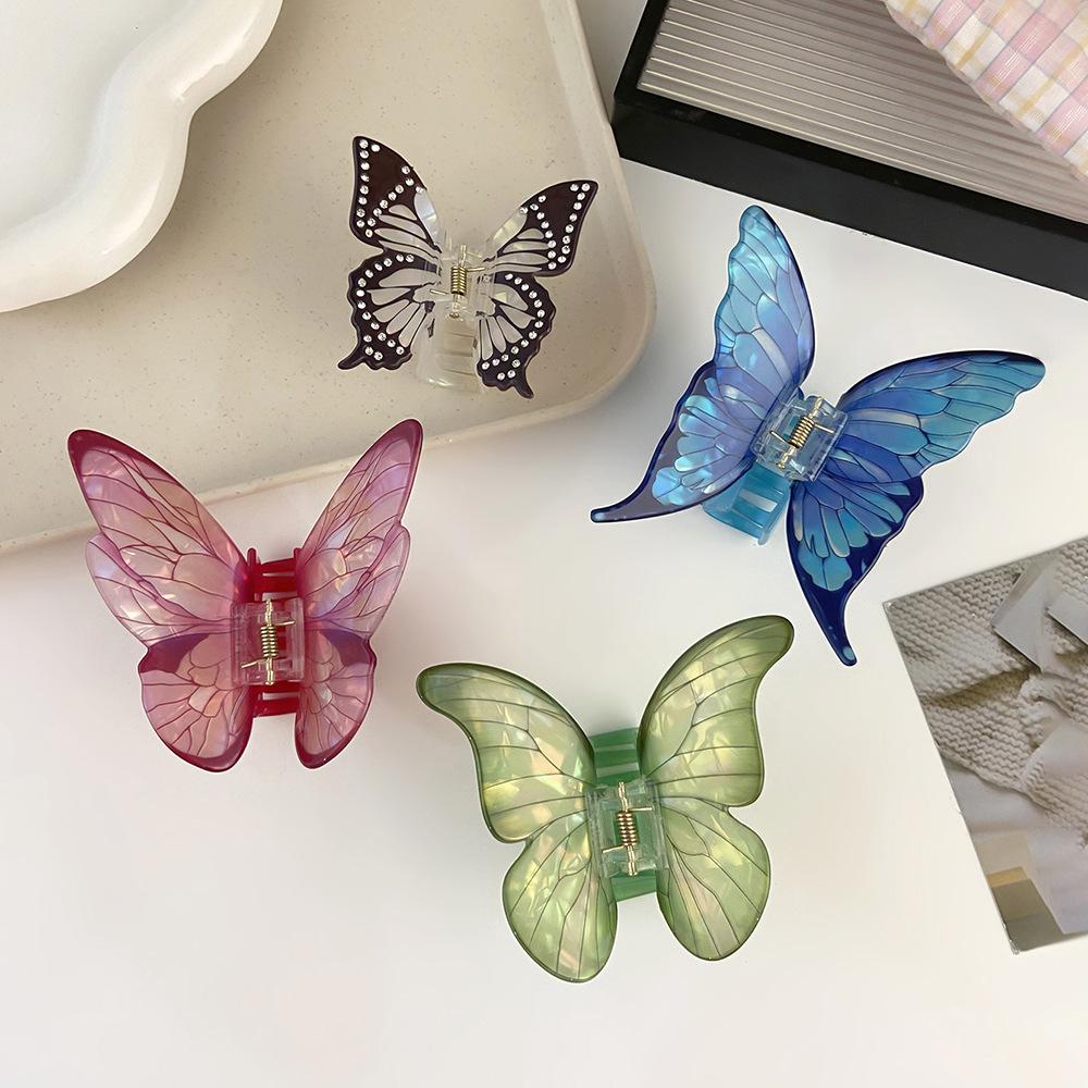 Butterfly Hairpin Female Sweet Wind Temperament Half Tie Hair Grab Clip Disc Hair Back Head Grab Clip