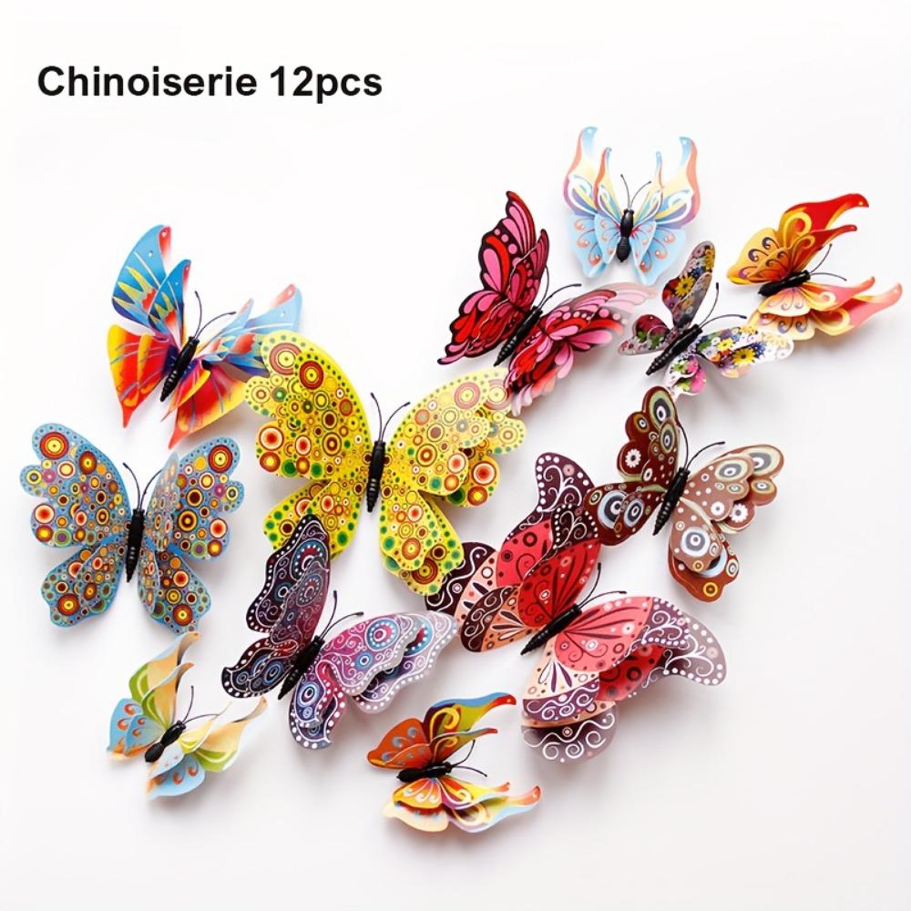 12pcs, Butterfly Wall Decor, 3D Butterflies Stickers For Party Decorations With Magnets, Removable Wall Stickers Room Decor, Scene Decor