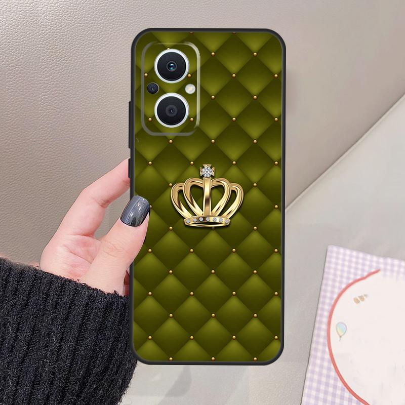 Quilted Texture Sofa Pattern Crown Funda For OPPO Reno 14 10 11 12 13 Pro 12F 11F 13F 14F 7 8 Lite OPPO Find X9 X8 X6 Pro Case