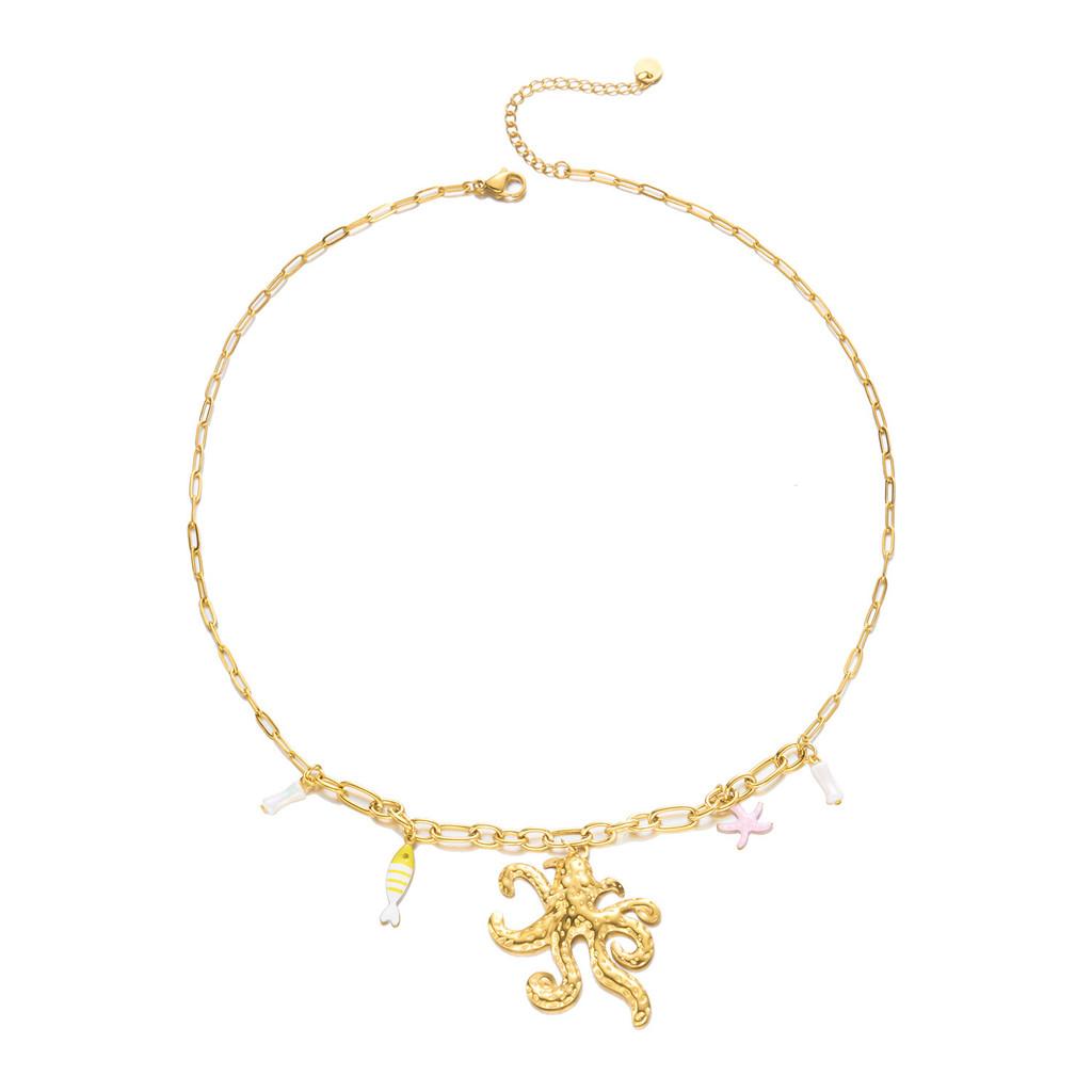 Bohemian Beach Inspired Stainless Steel Pendant Necklace With Shell And Sun Design For Women