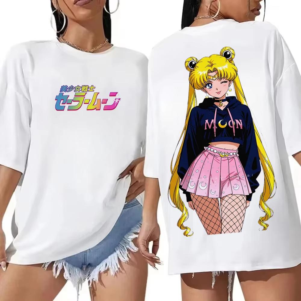 Sailor Moon Retro 90s Anime Graphic T Shirt Summer Cotton Unisex Unisex Tee Streetwear Casual Trend Short Sleeve Couple Hip Hop Top