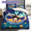 Dragon Ball Goku Pattern Bedding Quilt Set Quilt Cover Pillowcase Home Decoration Birthday Gift (1 * Duvet Cover + 2 * Pillowcase, Without Core)
