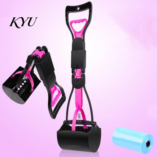 Foldable Waste Scooper for Dogs Dog Pooper Scooper, Portable Pet Cleanup Tool with 20 Bags, Backyard Remover Carry Case, Yard, Lawn, Outdoor
