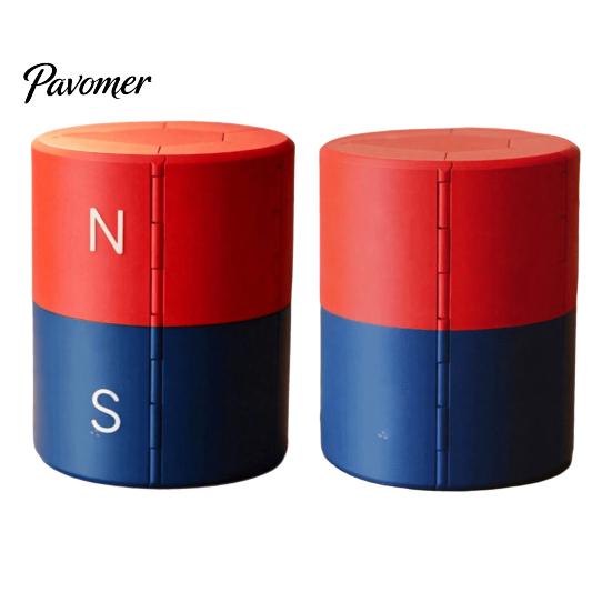 Portable Magnet Container 3D Printed Storage Organizer, N/S Pole Separated Roll-Up Magnetic Case Holder, Foldable Cylinder Container, Desktop Sorting