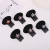 Rhinestone Puff Hair Head Cushion Flower Invisible Volume Hair Clip Shiny Fluffy Sponge Clip  Lady