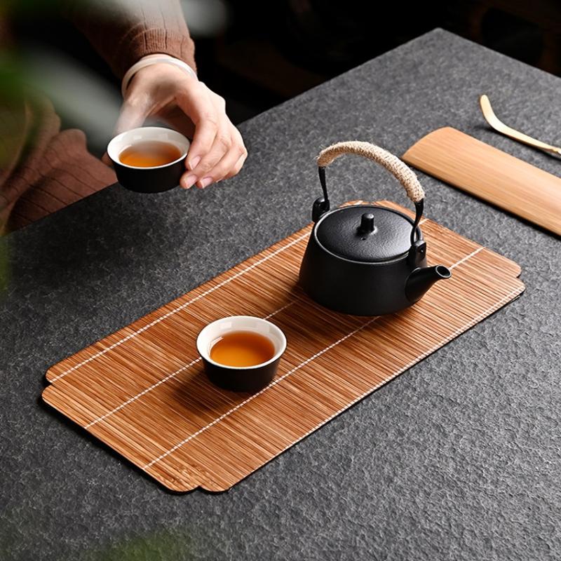 Creative Handmade Bamboo Tea Mat Craftsmanship Kung Fu Tea Set Accessories Tea Making Insulation Mat Bamboo Mat Dry Tea Mat