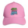 Peace Love Music Distressed Baseball Cap Cotton Twill Breathable Contrast Two Tone Brim Snapback Flat Bill
