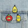 Cute Fruit Frog Badges Strawberry Banana Pear Froggy Enamel Pin Kawaii Funny Animal Brooches Denim Accessories