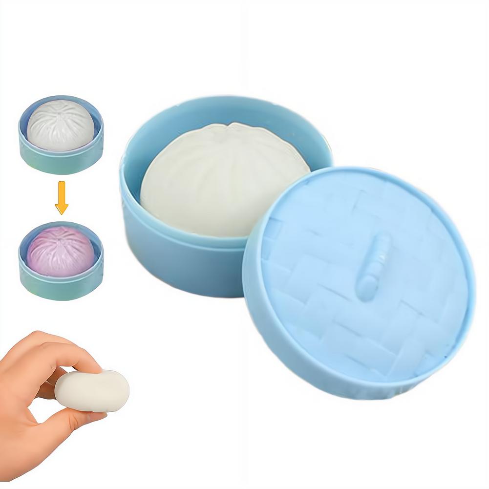 Dumpling Stress Balls Fidget Sensory Toy Simulation Food With Little Steamer Squeeze Dough Ball Stress Relief Hand Toy 1/3/5Pcs