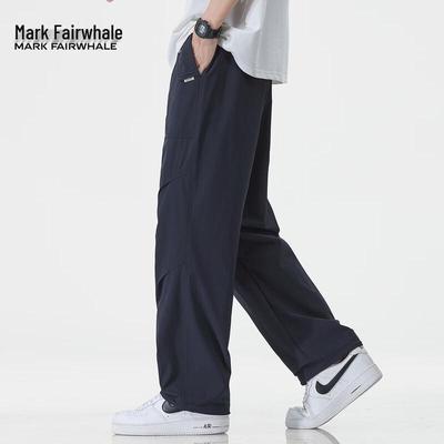 Mark Fairwhale Men's Loose Straight Wide-Leg Workwear Parachute Pants