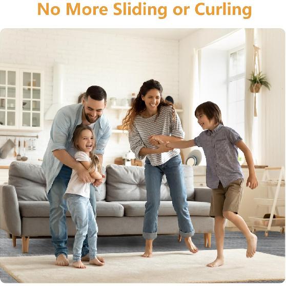 12Pcs Rug to Carpet Gripper for Area Rugs on Carpet, Non Slip Rug Pads Grippers for Hardwood Floors and Tiles