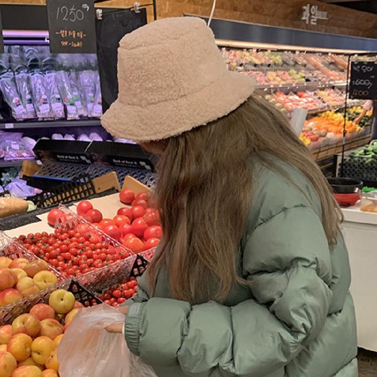 Fashion Lamb Wool Solid Color Soft Plush Hat Vintage Fisherman Cap Outdoor Trend