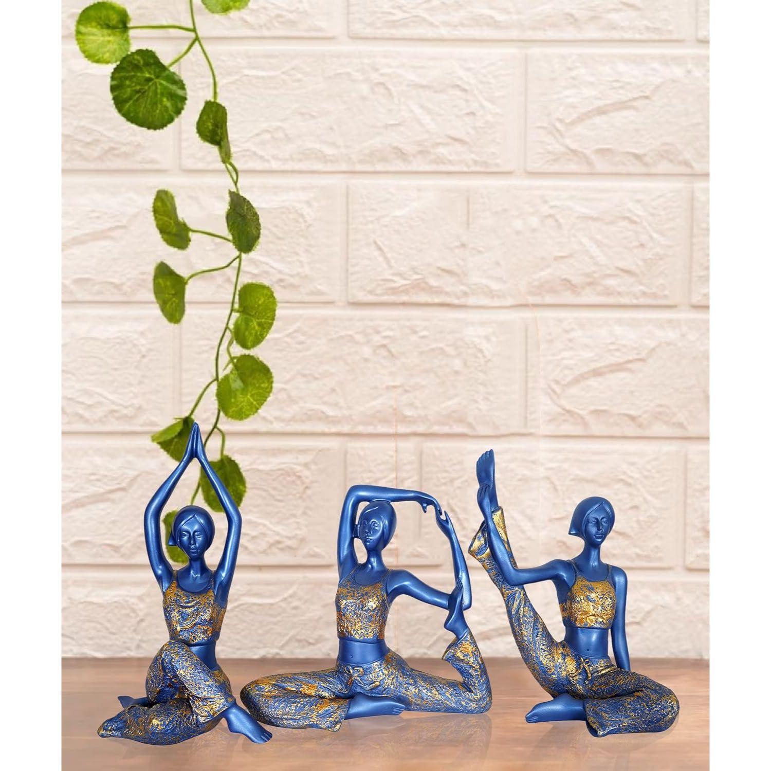 

Resin Yoga Lady Home & Office Decor Showpiece,Multicolor