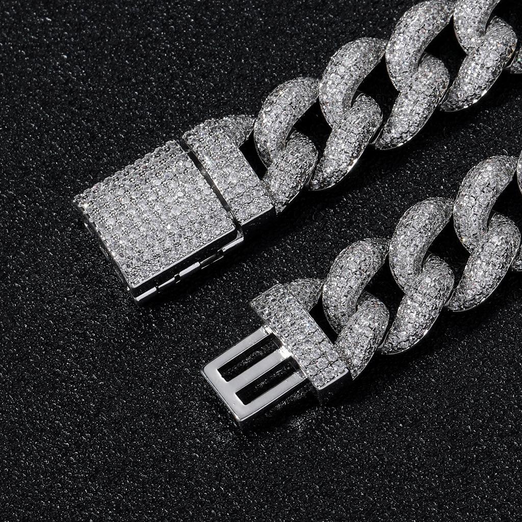 BES 15 mm Fashion Hip Hop Brass Bracelet Cuban Chain with Iced Out Zircon Gold Plated Jewelry for Anniversary Party Trendy Style