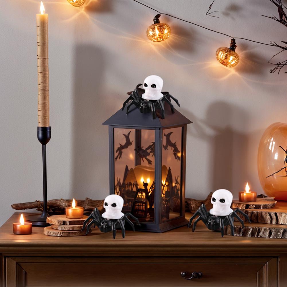 12Pcs Halloween Spider Eyeballs Battery Operated Lights Candles Battery Operated for Halloween Party Table Home Spooky Decor
