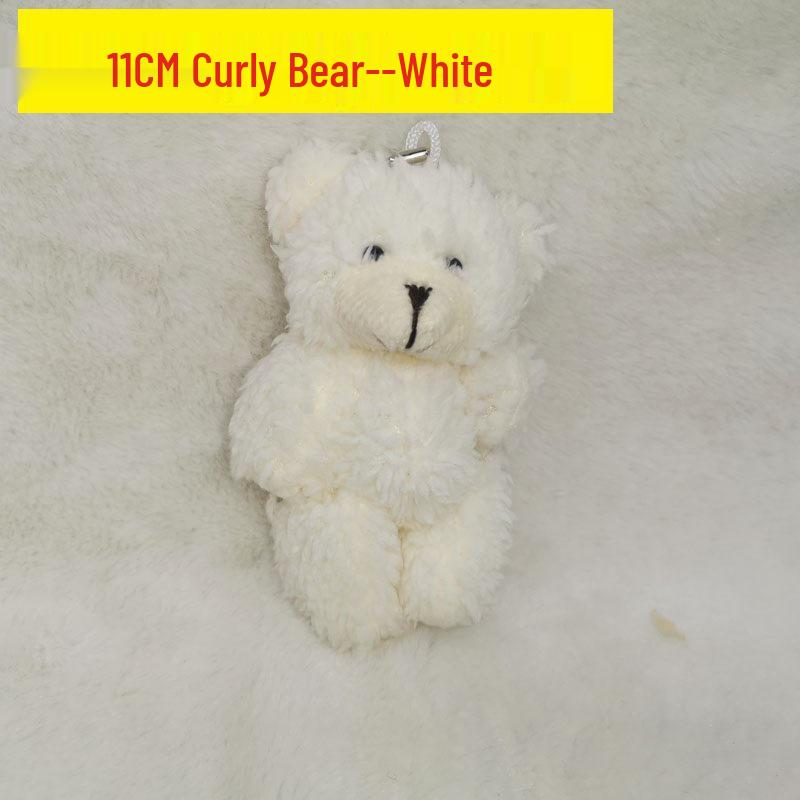 

13cm Plush Curly Jointed Teddy Bear with Bow Tie - Doll, Pendant, or Phone Bag Charm for Flower Shop Packaging 11-13CM