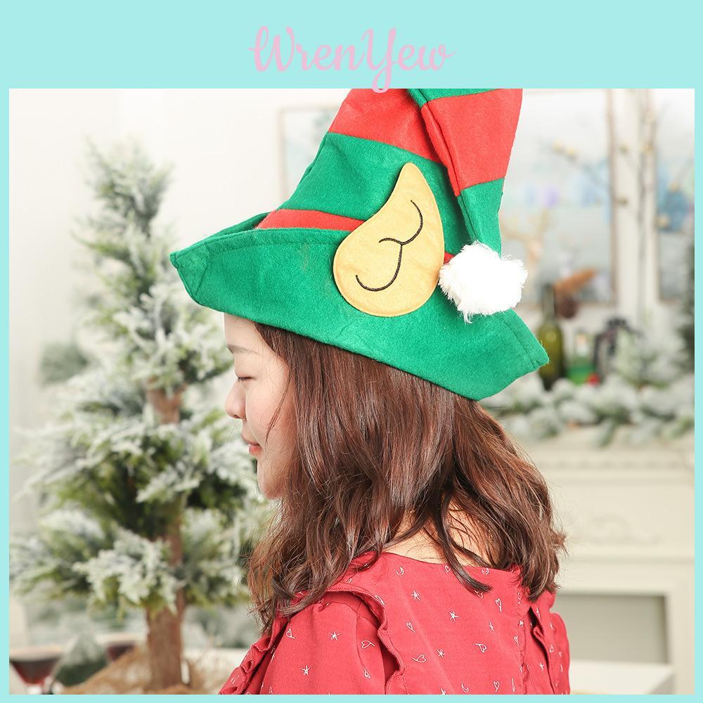 Christmas Elf Hat With Nonwoven Fabric For Kids And Adults Holiday Costume Accessory