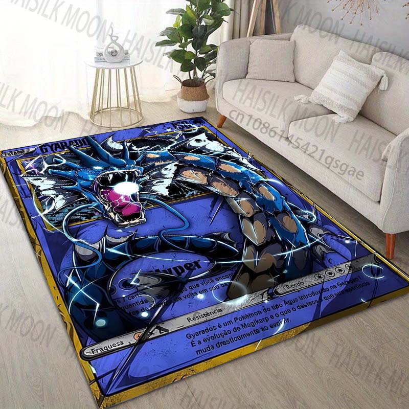 Japan Pokémon Gyarados Print Carpet for Living Room Bedroom Kid's Room Home Decor Area Rug Sofa Cloakroom Play Mat for Gifts
