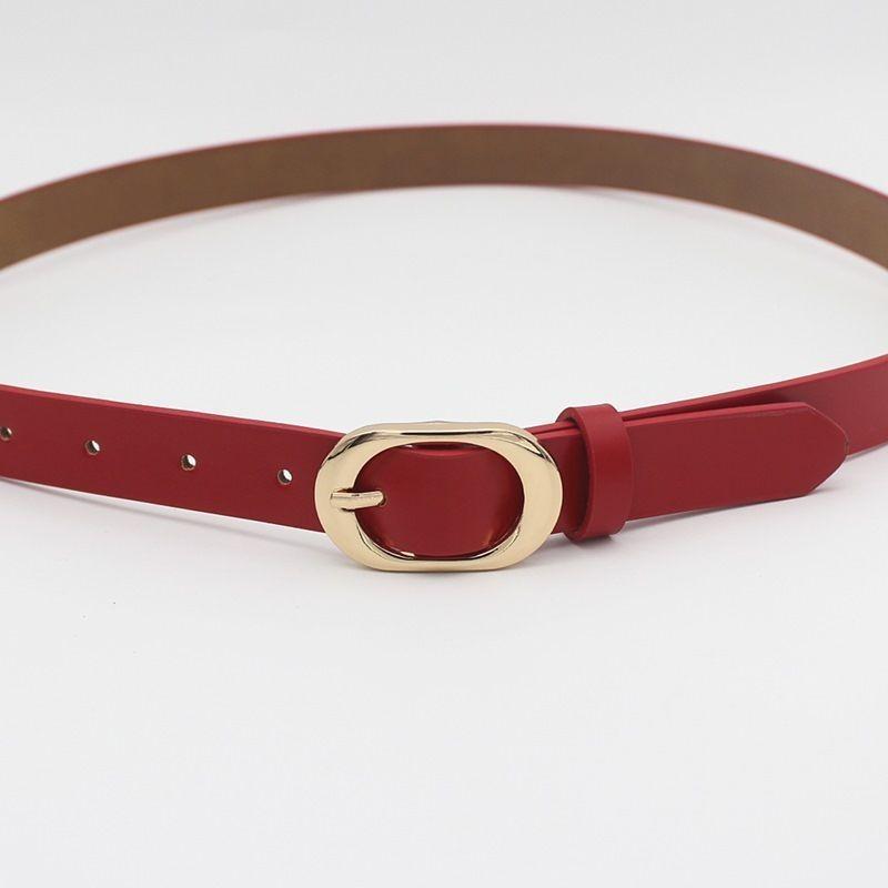 Stylish Gold Alloy Buckle Women's Fashionable Denim Pants Belt In Multiple Colors