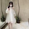 Off-the-shoulder Neck White Dress Women's Year New Spring Dress French Atmosphere Fairy Temperament Skirt Summer