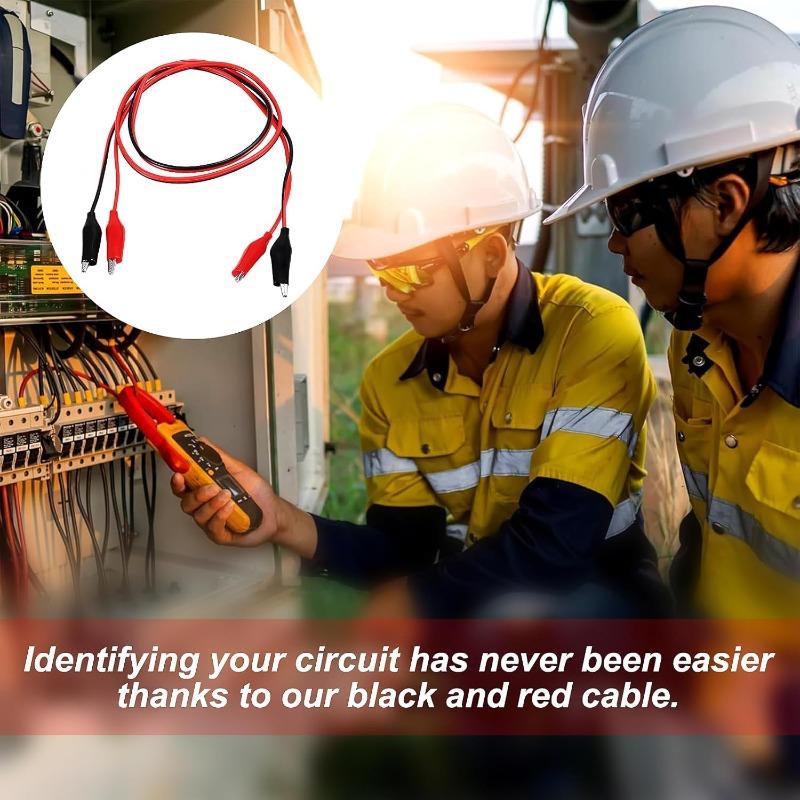 10/1Sets Alligator Clips Electrical Test Leads Dual Ended Crocodile Clips Jumper Wires for Circuit Connection Electrical Testing