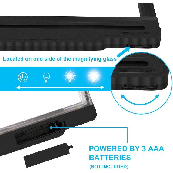 5X Hands Free Magnifying Glass with Light 43 Ultra-Bright LEDs, Large Page Magnifier for Reading, Flexible Gooseneck Magnifier for Neck Wear Repair