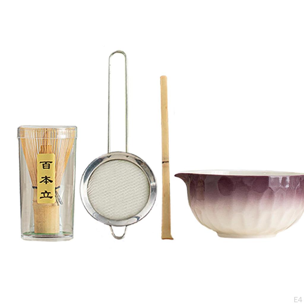 5-teiliges Matcha-Set, Porzellan, handgefertigt, chinesische traditionelle Utensilien für Teeliebhaber Schale