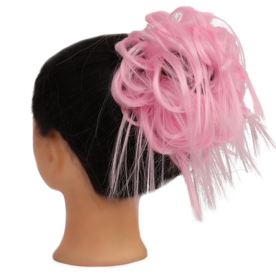 Synthetic Hair Chignons Messy Scrunchies Elastic Band Hair Bun Straight Updo Hairpiece Hair Extension for Women