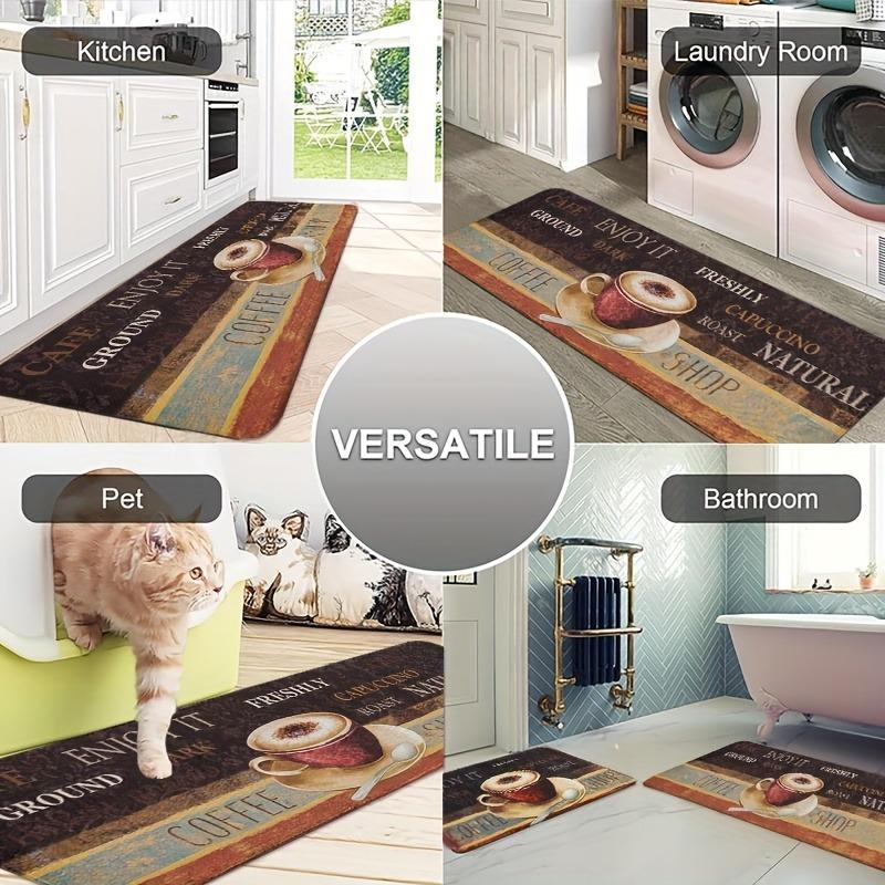 1PC Patriotic Star-Strippe Kitchen Rug Non-Slip Door Mat Pop Design Bathroom Rug Bath Mat Carpet for Home Sink Laundry Ecoreeree