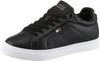 Tommy Hilfiger Court Sneaker Icon Flag Sneakers In Black Leather