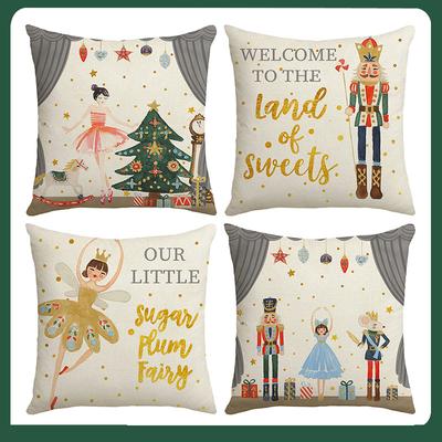 Christmas Nutcracker Warm and Festive Atmosphere Childlike Home Decoration Sofa Cushion Cover
