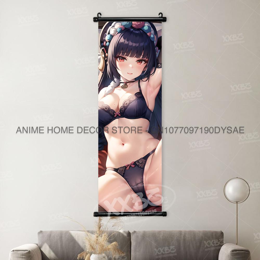 Genshin Impact Game Posters Xiangling Scrolls Picture Yaoyao Decorative Paintings Yun Jin Anime Home Decor Layla Wall Artwork