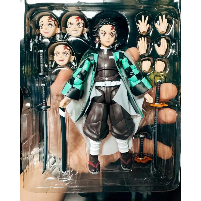 Latest Hot Original Bandai S.H.Figuarts Demon Slayer Kamado Tanjirou Nezuko Tomioka Giyuur 14cm Anime Action Figure Collectible Toy