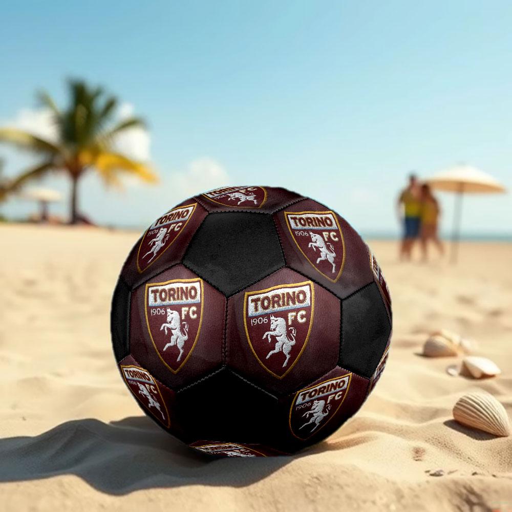 Torino FC Size 5 Soccer Ball, Machine-Stitched PVC, Durable & High Bounce, All Ages Fit, Fan Merchandise, Matches & Outdoor Use.