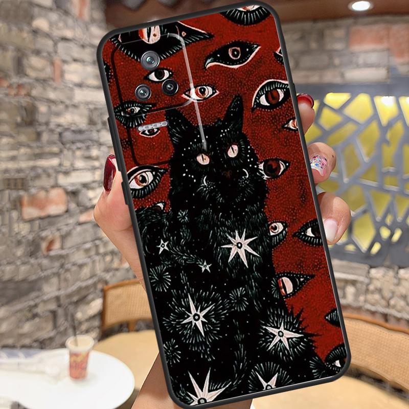 Death Tarot Cat Case For Xiaomi 13 14 15 Ultra 11T 12T 13T 14T Pro POCO X7 Pro X3 X5 X6 M6 F5 F6 Pro Cover