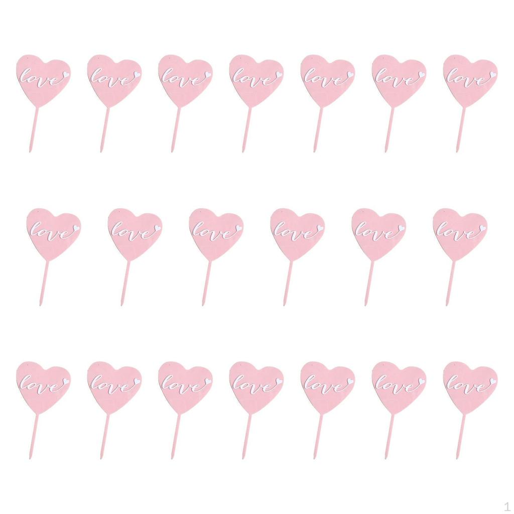20 Stück Geburtstagstortenaufsatz Dekoration Liebesbrief Cupcake-Picker Schild für Babyparty