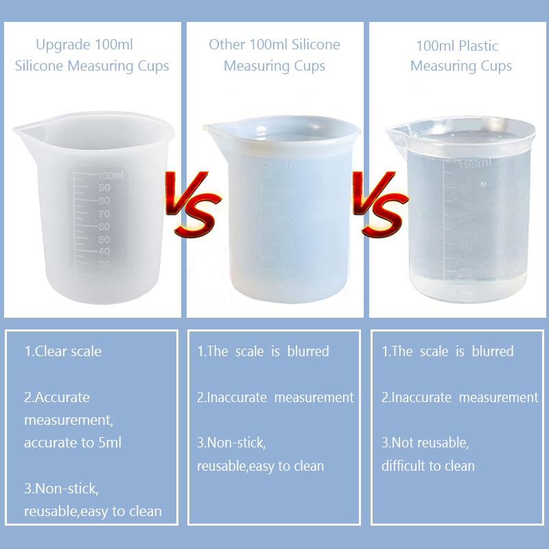 Mixing Resin Tool Kit Reusable Silicone Popsicle Scaled Silicone Cups Sticks for Making DIY Crafts Mixing, Resin, Epoxy, Liquid