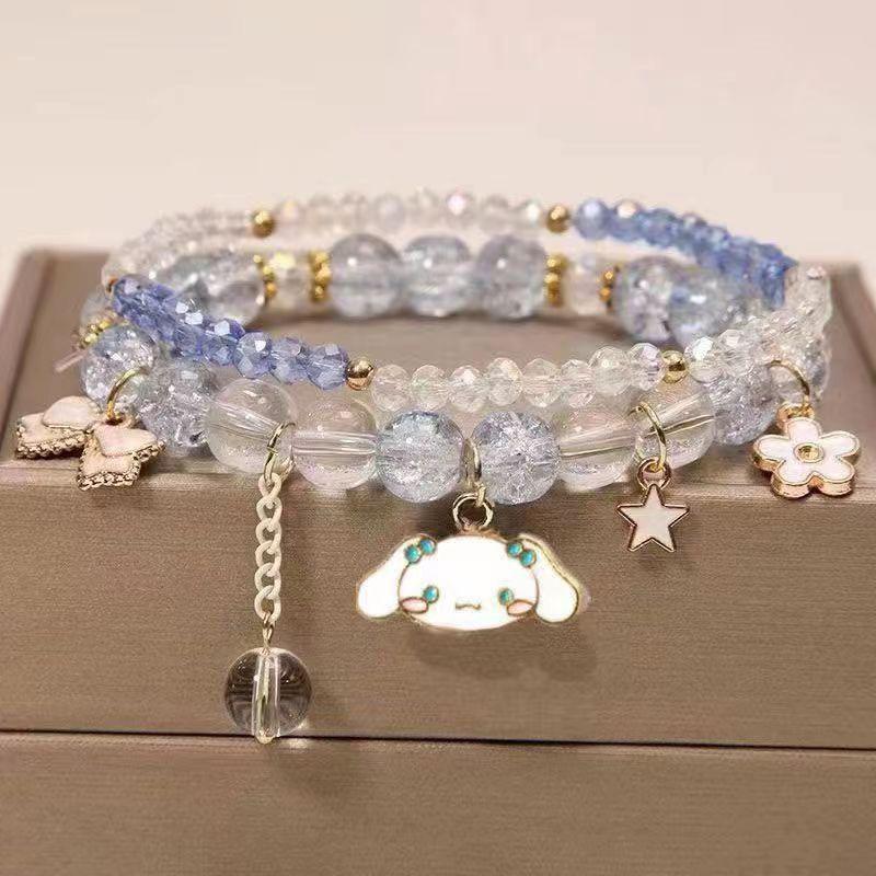 

Cute Rose Japanese Korean Style Bracelets For Women Elastic Bracelet Female Sweet Girlfriend Jewelry For Women Gift