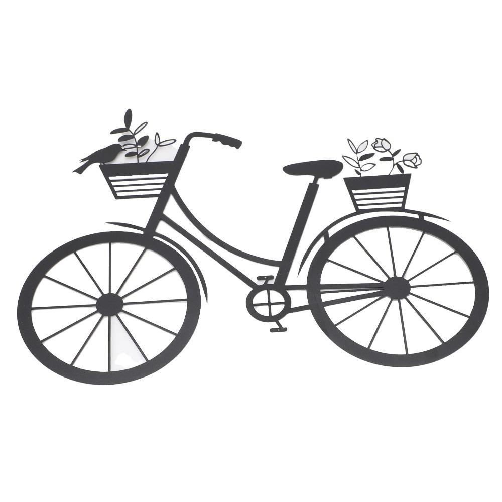 Außenwandkunst Eisen Fahrrad Wanddekor 11,81 X 8,15 Zoll Fahrrad Metallwandkunst Schwarz Pulverbeschichtet Fahrradform Dekor Büro