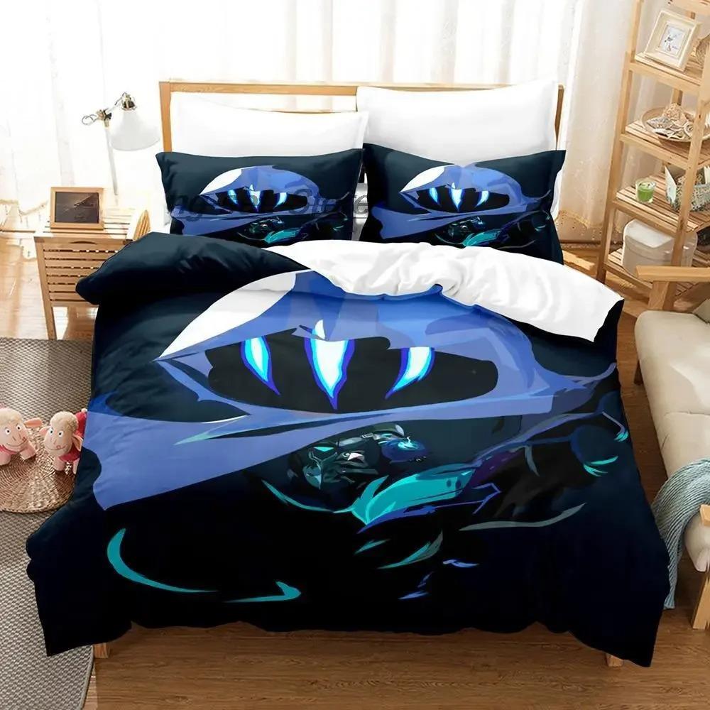 

Комплект постельного белья Game VALORANT Omen Single Twin Full Queen King Size для взрослых и детей, комплект постельного белья Anime Bed Sheet Set EU Single 135x200cm