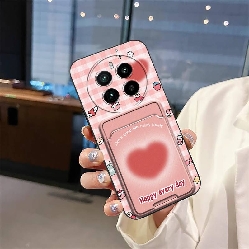 Stoßfeste Vollschutz-Handyhülle für Realme GT5 Pro TPU-Rückseite Niedliches Modedesign Kartenfach Schmutzabweisend Cartoon