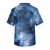 Men's Printing Short Sleeve V,neck Working Blouse Chest Pocket Carer Top