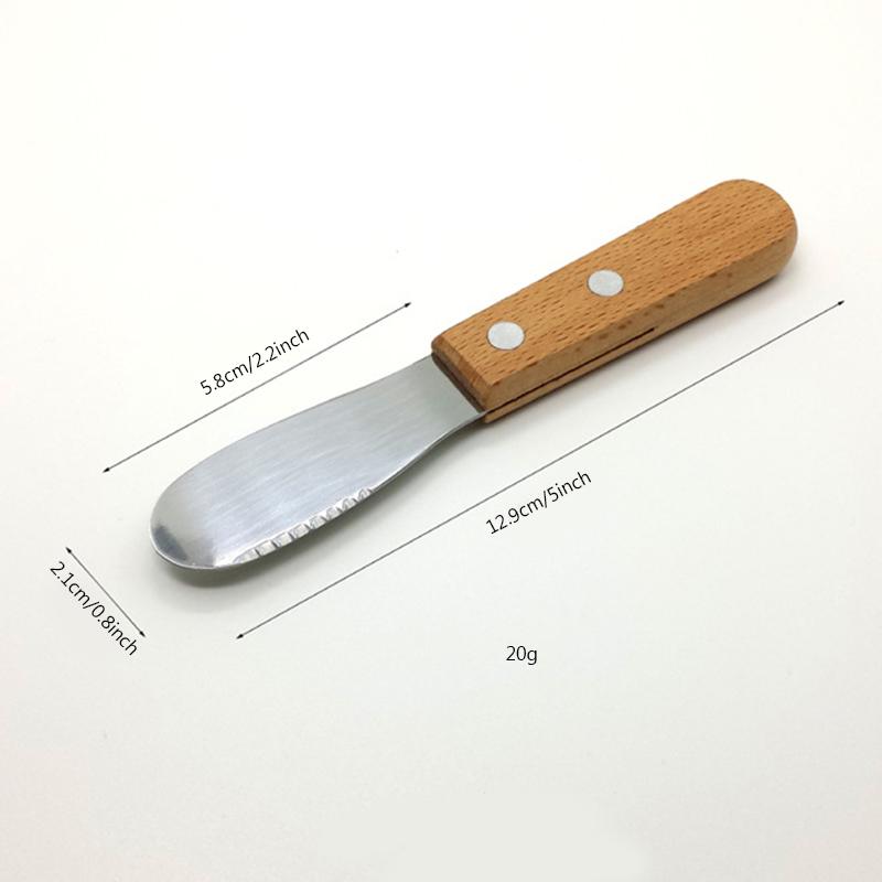 Nůž na máslo s dřevěnou rukojetí, kuchyňský roztírací nůž na máslo, roztírací nůž na sendvič, smetanu, džem, sýrový nůž, dětské příbory, stolní nádobí, kuchyňské náčiní