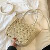 Handwoven Hollow Out Straw Bag Summer Handbag Women's Crossbody Shoulder Bag Street Style Trendy Basket Beach Bag CLE