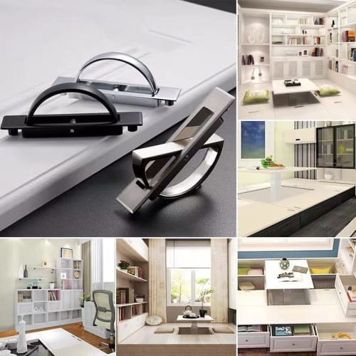 YFFSFDC Stainless Steel Swivel Handles, Underfloor Storage Handles, Door Handles, Storage Handles, Sliding Door Opening and Closing Assistance, Half-T