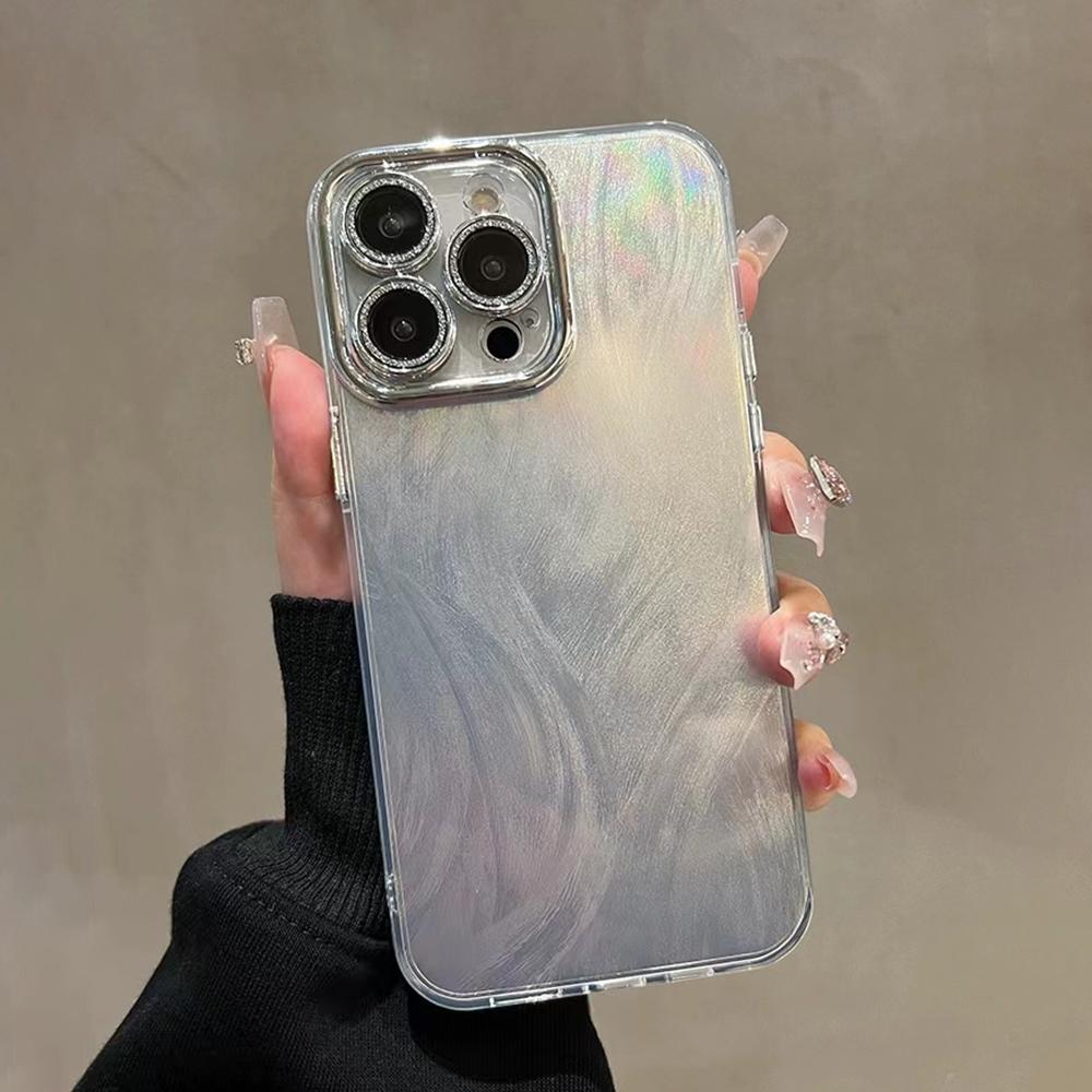 Laser Phone Case for iPhone 11 12 13 14 15 Pro Max 11 14 13 15 Laser Feather Glitter Shockproof Back Cover for iPhone  14 12 13 Pro
