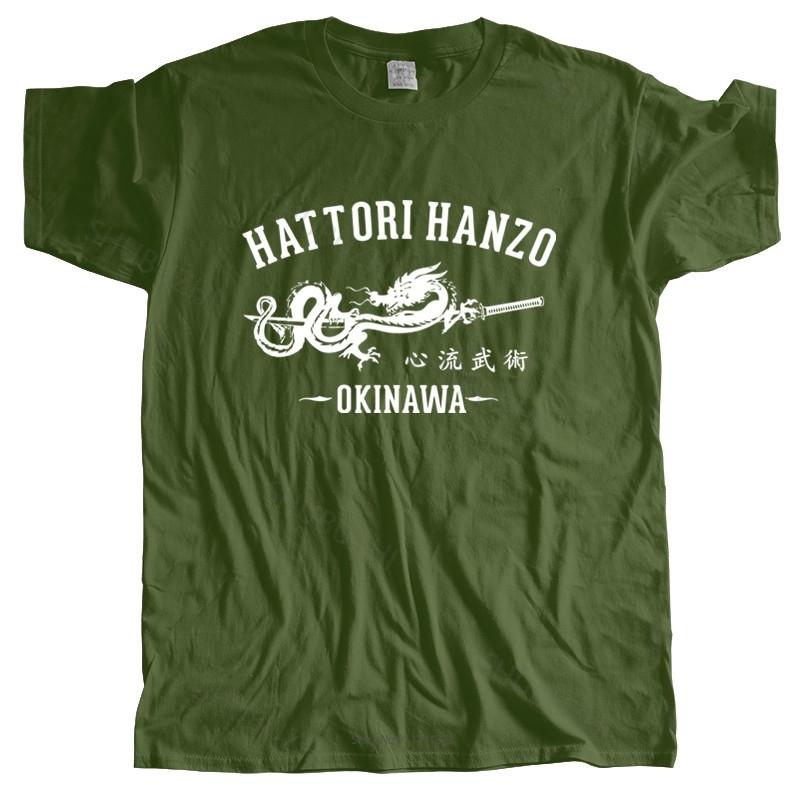 Summer mens black tshirt Tops Summer TShirt Hatori Hanzo Japanese Samurai Swords Kill Bill Katana New Cotton teeshirt