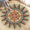Compass Round Area Rug,Retro British Navy New World Discovery Rug,Carpets for Living Room Bedroom,Kids Play Non-slip Floor Mats
