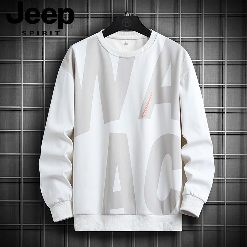 JEEP SPIRIT Men's Loose-Fit Round Neck Sweatshirt